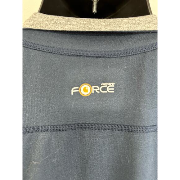 Carhartt Force 1/4 Zip Shirt Long Sleeve Navy Size XL Regular 100414 - Picture 8 of 9